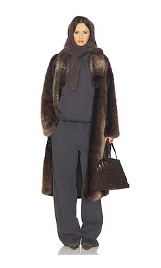 Line & Dot Cairo Faux Fur Coat in Brown Multi from Revolve.com | Revolve Clothing (Global)