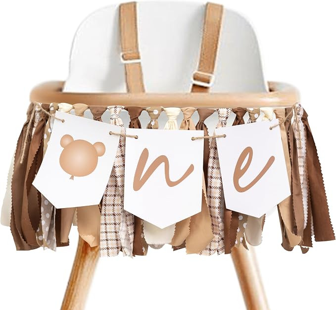 Bear High Chair Banner - First/1st Birthday Highchair Banner,Woodland Party Drcoration，One Bann... | Amazon (US)