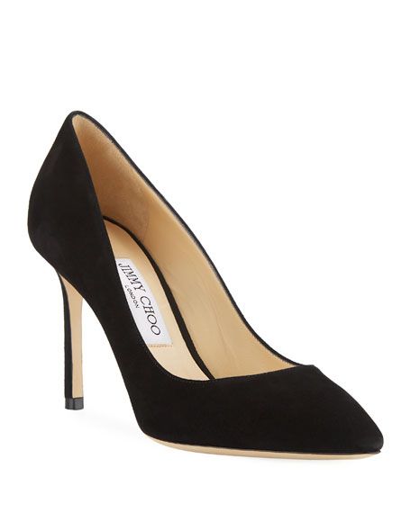 Romy Suede 85mm Pump | Neiman Marcus