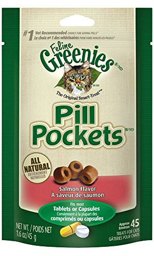 Feline Greenies Pill Pockets Cat Treats, Salmon, 45 Treats, 1.6 Oz. (Pack Of 6) | Amazon (US)