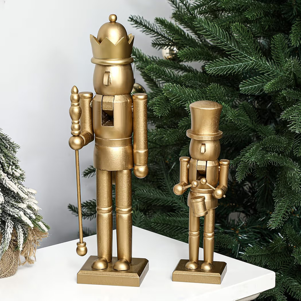2 Pcs Christmas Nutcracker Ornaments Neutral Nutcracker Figures 10'' 15''Christmas Decor Ornament... | Amazon (US)