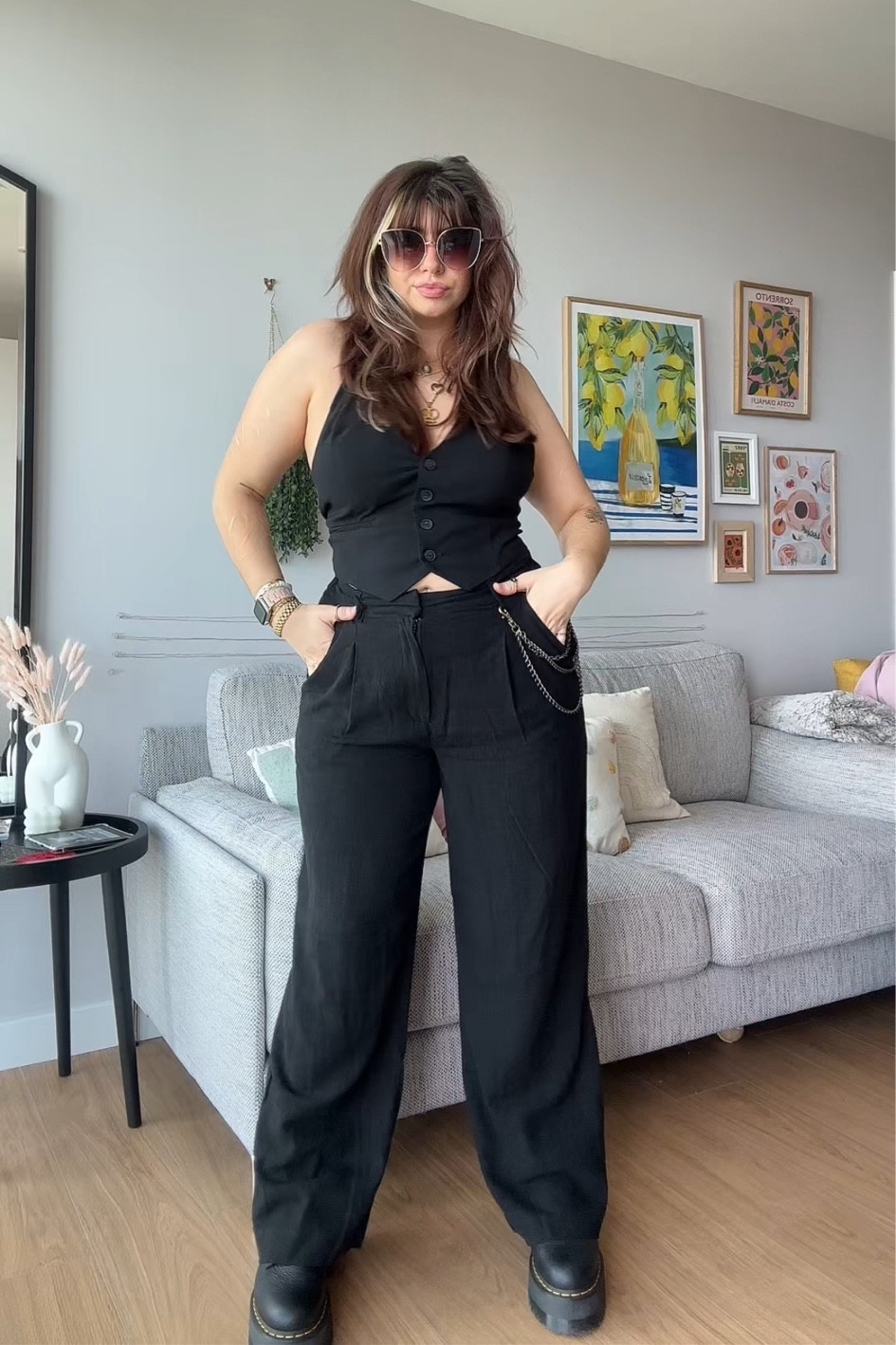 about me: 164cm | UK14 | 32H

outfit detail and sizes: 

waistcoat - asos [similar linked]
linen trousers - asos [12]
boots - dr martens
chain - amazon
sunnies - similar linked

#LTKFindsUnder50 #LTKVideo #LTKMidsize