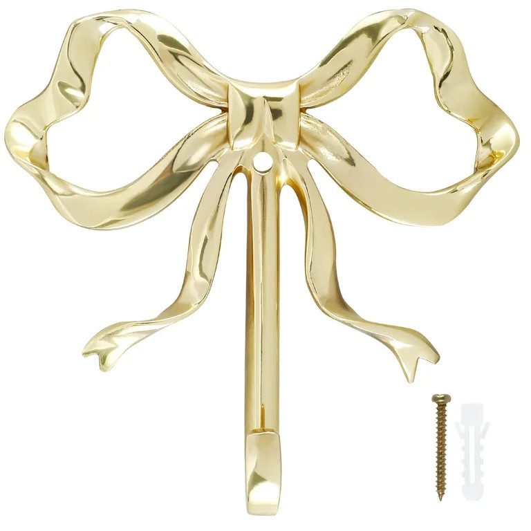 NUAHRHY Bow Hook Decorative Bow Hanger Gold Towel Hook Multi-Purpose Bow Shaped Hat Hooks Brass W... | Walmart (US)