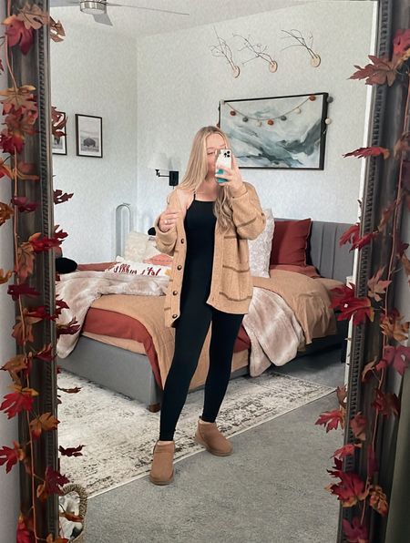 My “fall uniform” this season! 🍂🤎 Love wearing this black one piece paired with a cardigan and uggs for around the house!

#casual #comfy #stayathome #onepiece #cardigan #uggs #uggsstyled #fallfashion #fallcozy

#LTKfindsunder50 #LTKSeasonal #LTKstyletip