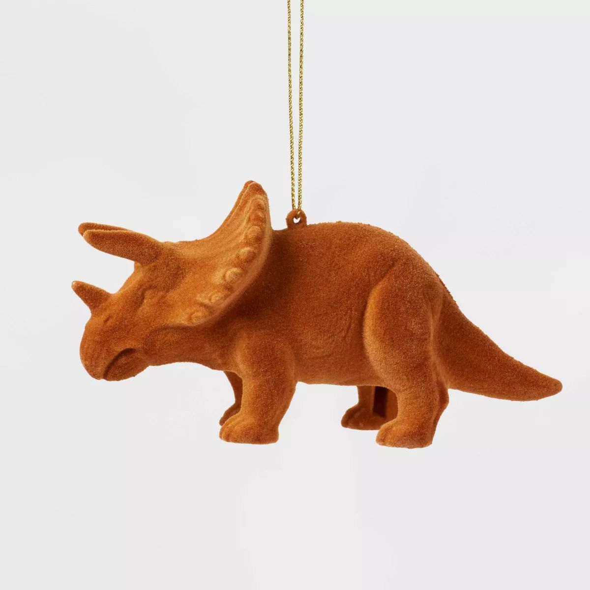 Flocked Triceratops Christmas Tree Ornament Caramel - Wondershop™ | Target