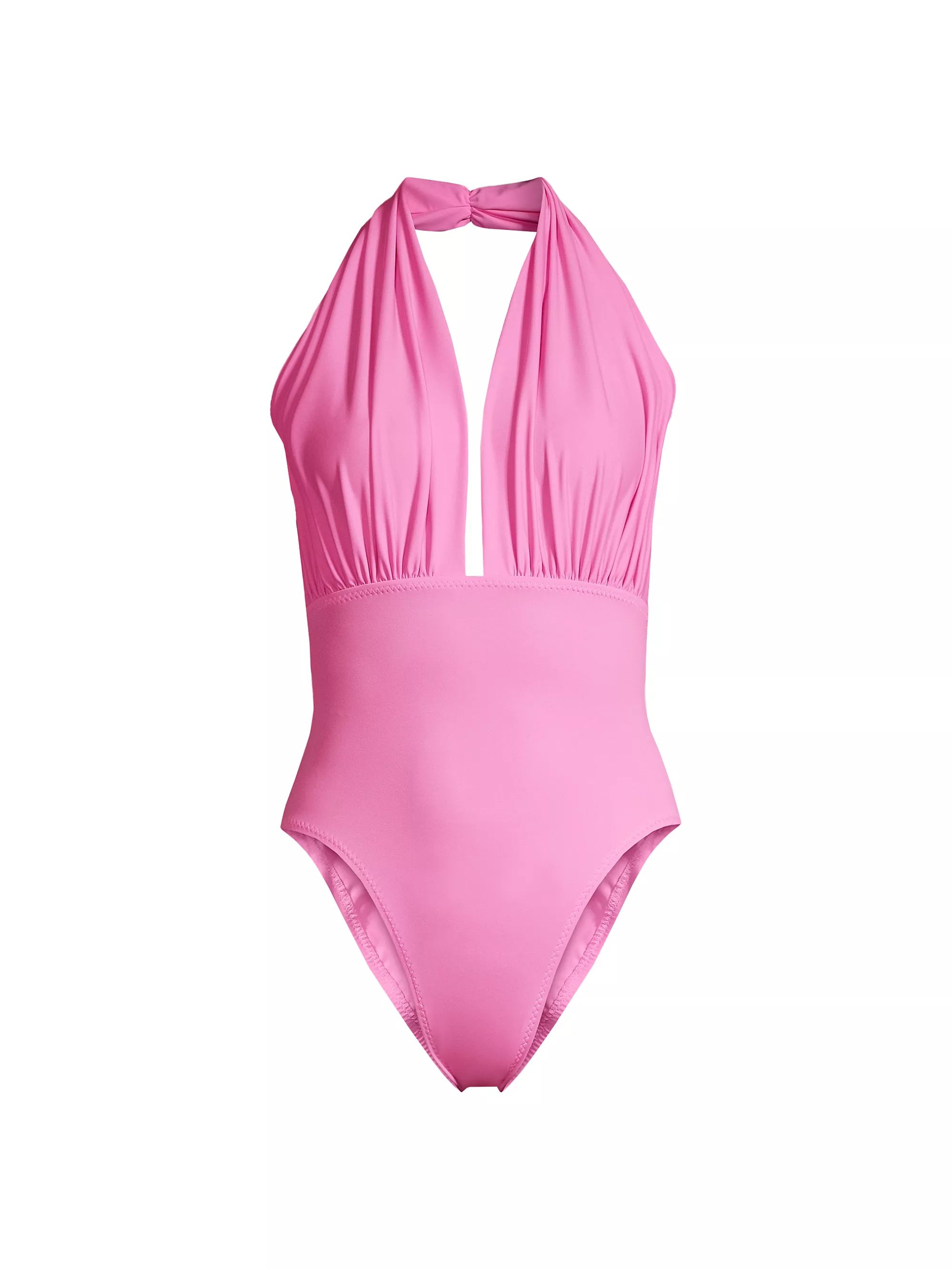 Ruched Halter Neck One-Piece Swimsuit | Saks Fifth Avenue