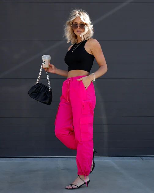 Old Skool Cargo Nylon Pants - Fuchsia | VICI Collection