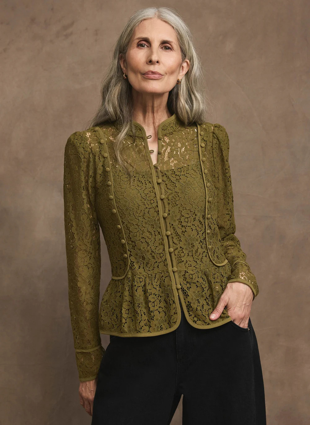 White Lace Military Blouse | Mint Velvet - ROW