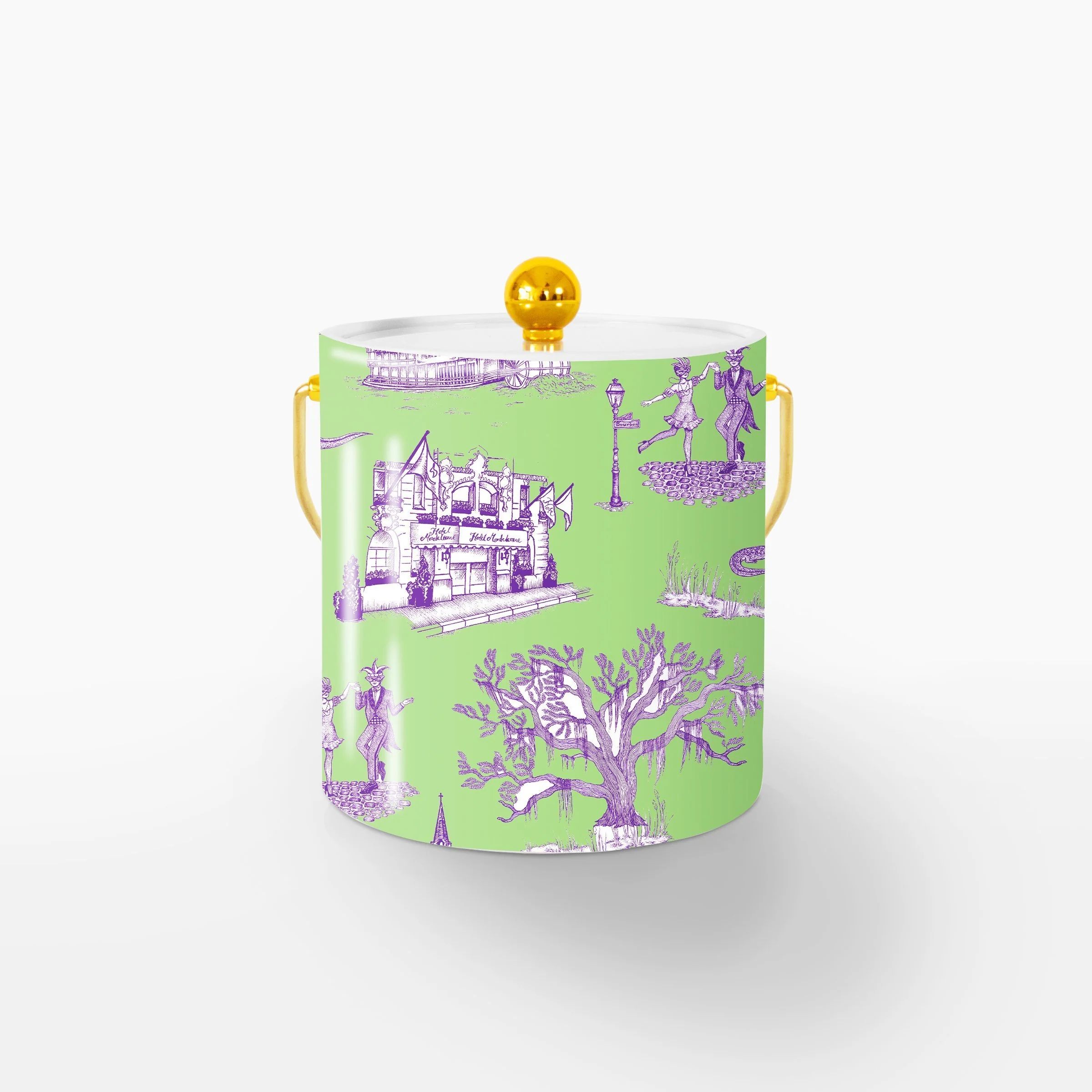 New Orleans Toile Ice Bucket | Colorful Prints, Wallpaper, Pajamas, Home Decor, & More | Katie Kime Inc