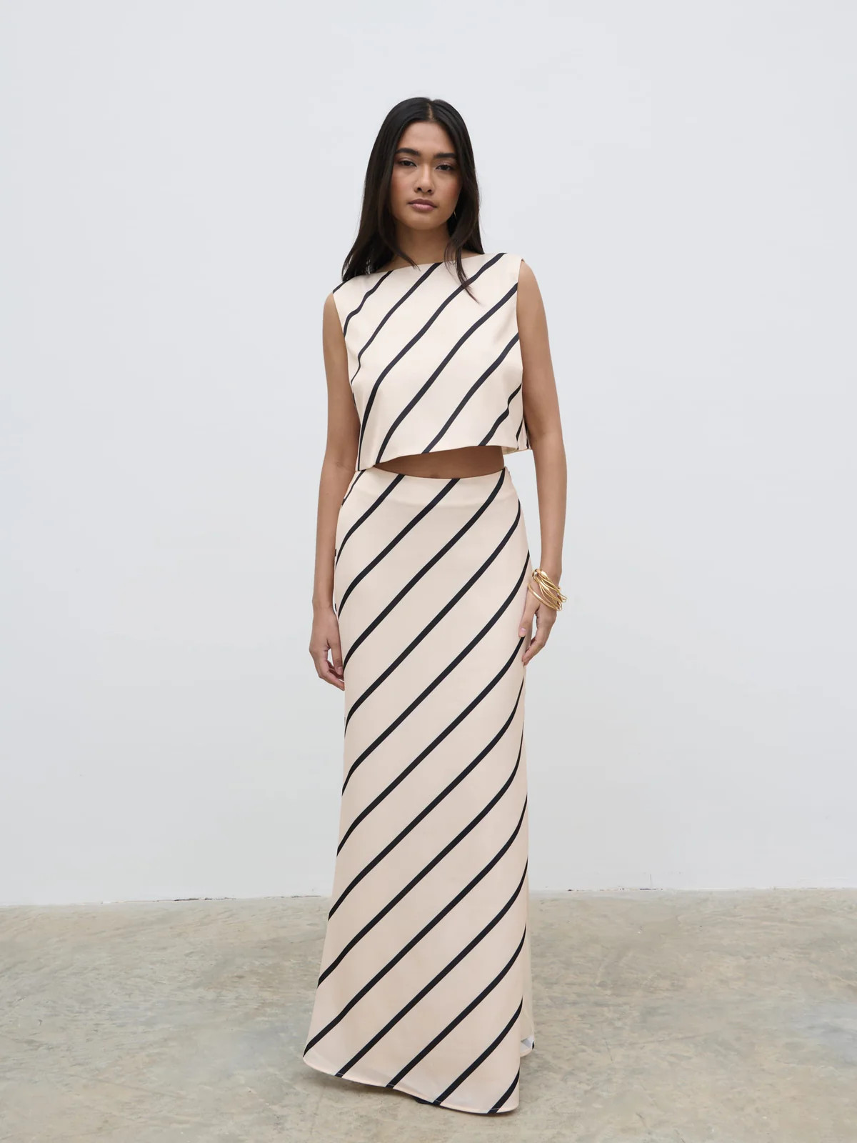 Zuri Tied Striped Top - Asymmetric Stripe | Pretty Lavish (UK)