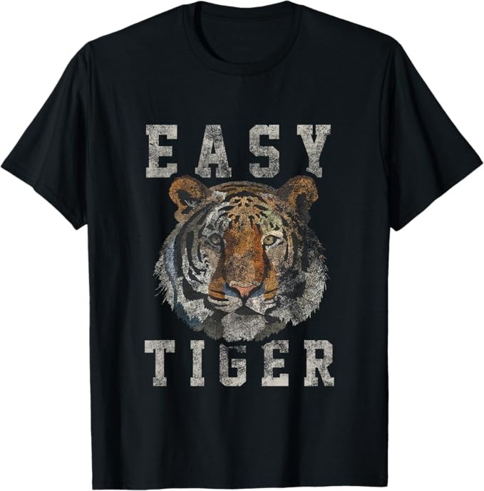Easy Tiger Distressed Casual-Chic Graphic for Women T-Shirt Small | Amazon (US)