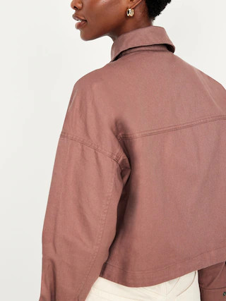 Canvas Crop Utility Jacket | Old Navy (US)