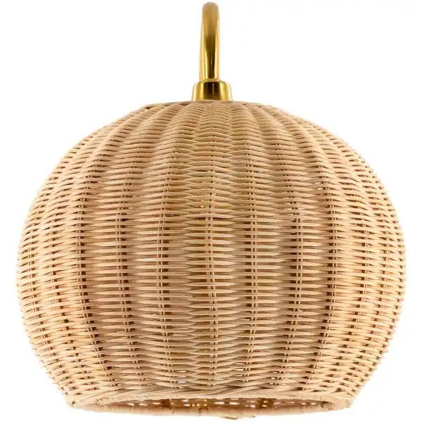 Meena Modern Rattan Wall Sconce - 11.5"H x 10"W x 14"D | Bed Bath & Beyond