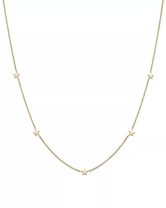14K Yellow Gold Star Station Necklace, 16" | Bloomingdale's (US)