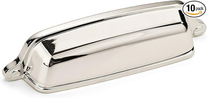 khtumeware 10 Pack 3.75 inch(96 mm) Drawer Pulls Polished Nickel Cabinet Cup Pulls Cabinet Hardwa... | Amazon (US)