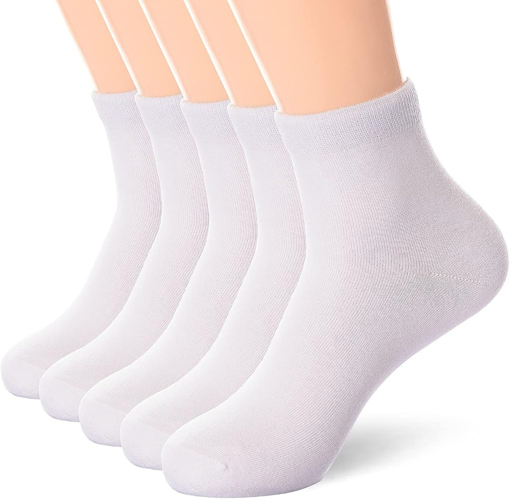 Women Thin Cotton Socks, Warm Soft Cotton Socks Women Ankle Quarter Cut Socks 5/10/25 Pairs | Amazon (US)