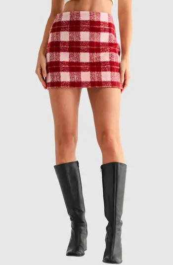 All in Favor Plaid Miniskirt in Burgundy Plaid at Nordstrom Rack, Size Medium | Nordstrom Rack