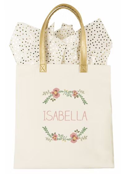 Personalized Floral Canvas Tote Bag | David's Bridal | Davids Bridal