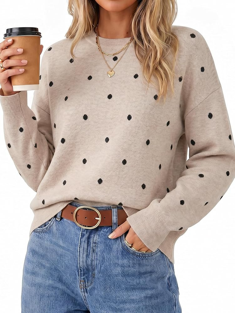 Arach&Cloz Women's Wool Blend Plaid Sweaters Relaxed Fit Crew Neck Long Sleeve Casual Work Top 20... | Amazon (CA)