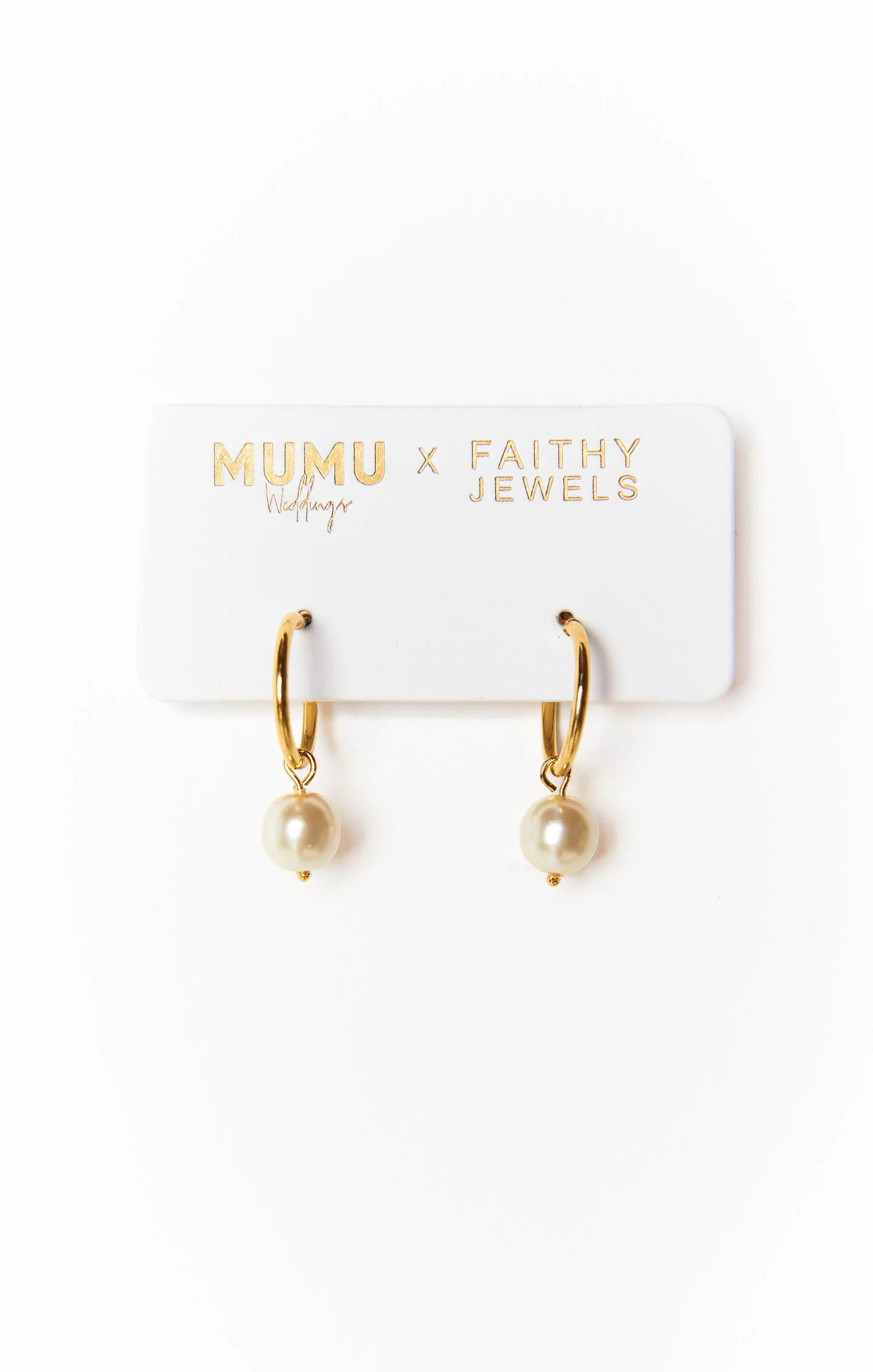Mumu Weddings x Faithy Jewels Pearl Drop Hoop ~ Gold/Pearl | Show Me Your Mumu