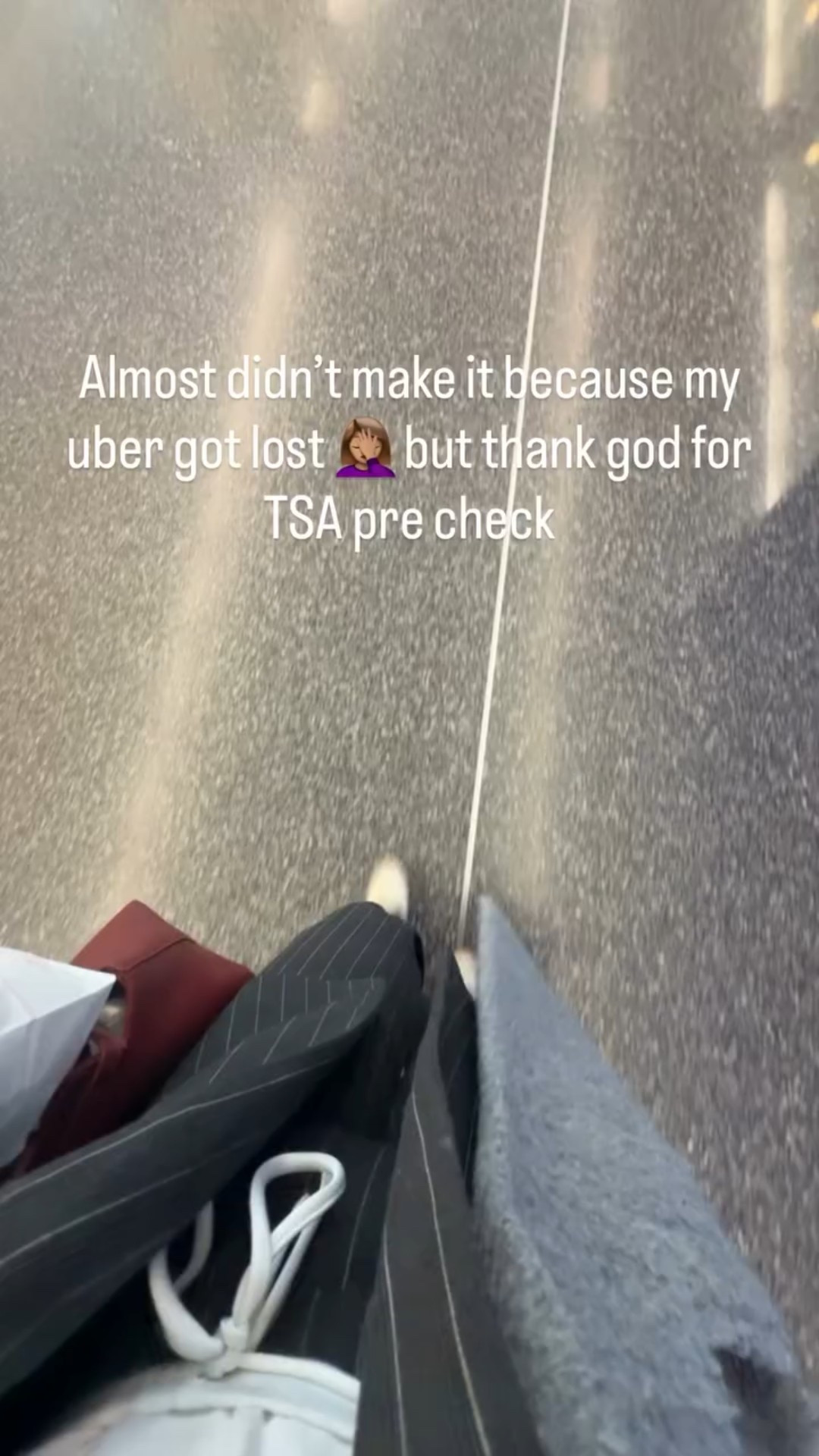 Almost didn’t make it because my uber got lost 🤦🏽‍♀️ but thank god for TSA pre check