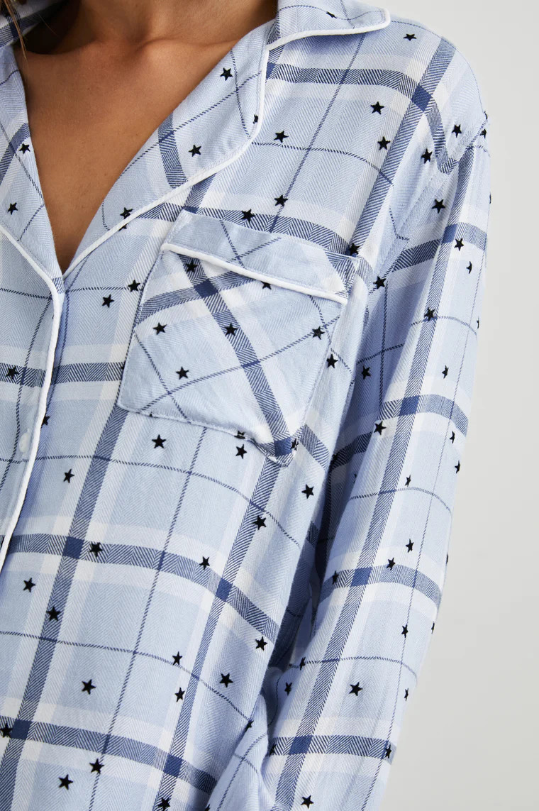 Powder Blue Flocked Stars | Rails