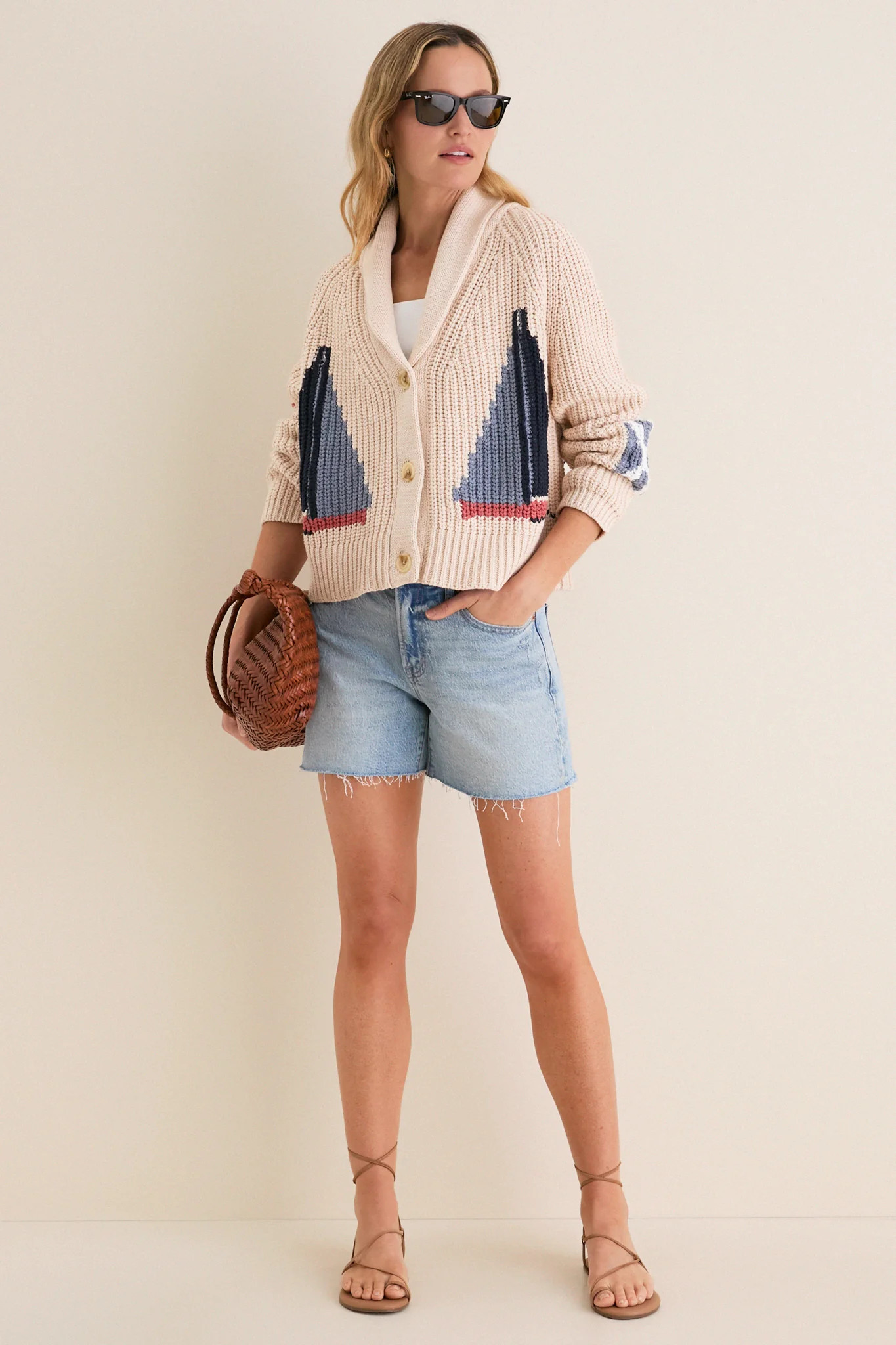 Sandstone Cotton Sailboat Charlie Cardigan | Tuckernuck (US)