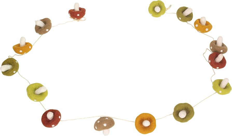Felt Mushroom Garland (Earth Tone) | Amazon (US)