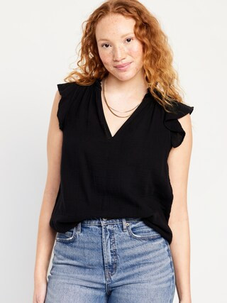 Sleeveless Crinkle Gauze Top | Old Navy (US)