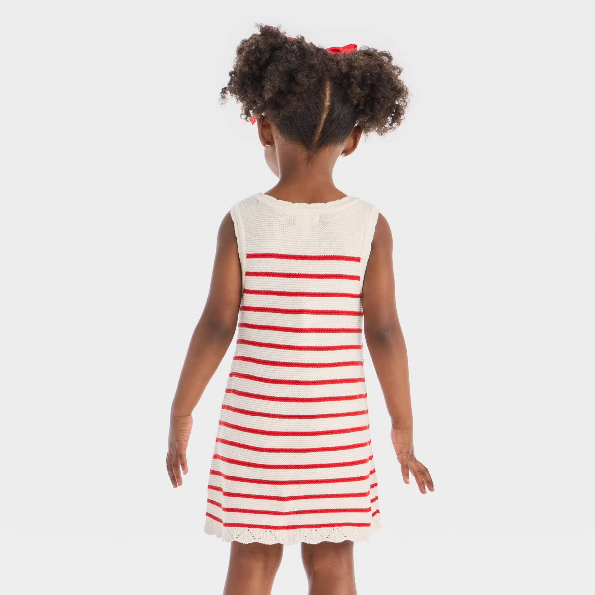 Toddler Girls' Americana Striped Sweater Dress - Cat & Jack™ Cream/Red 5T | Target