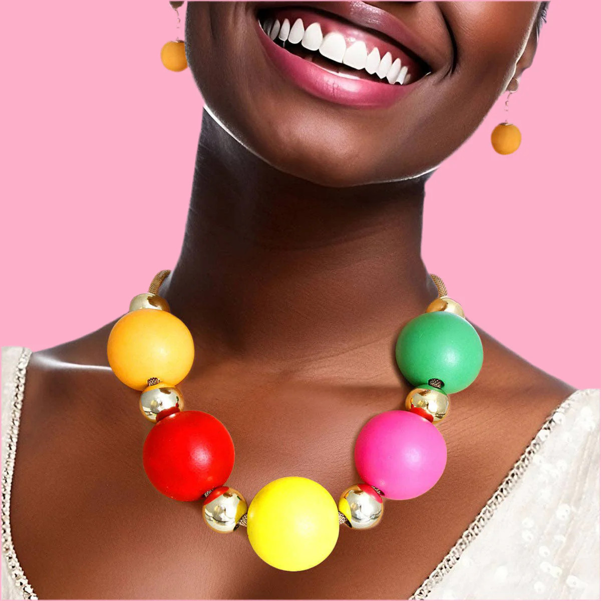 Rainbow Wood XL Bead Set | Teggy French