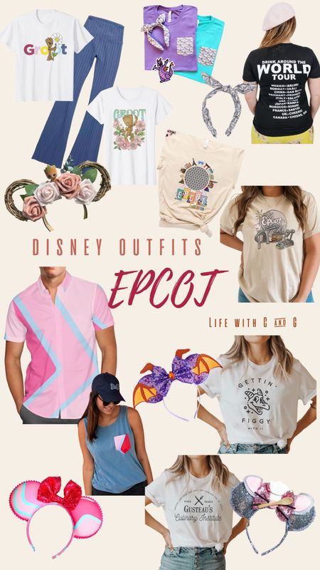 Disney outfits, epcot, griot, bubble gum wall, pink wall epcot, figment, figgy shirt, epcot shirt, epcot mickey ears, drink around the world, epcot ball, spaceship earth

#LTKfamily #LTKtravel #LTKstyletip