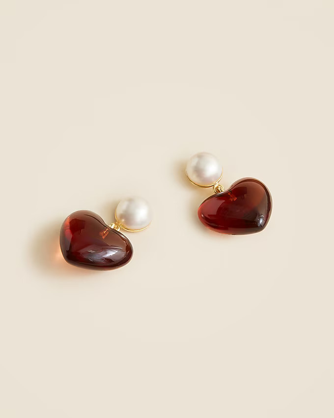 Heart acetate drop earrings | J. Crew US