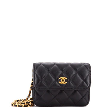 Pearl Crush Flap Clutch with Chain Quilted Lambskin Mini | Rebag