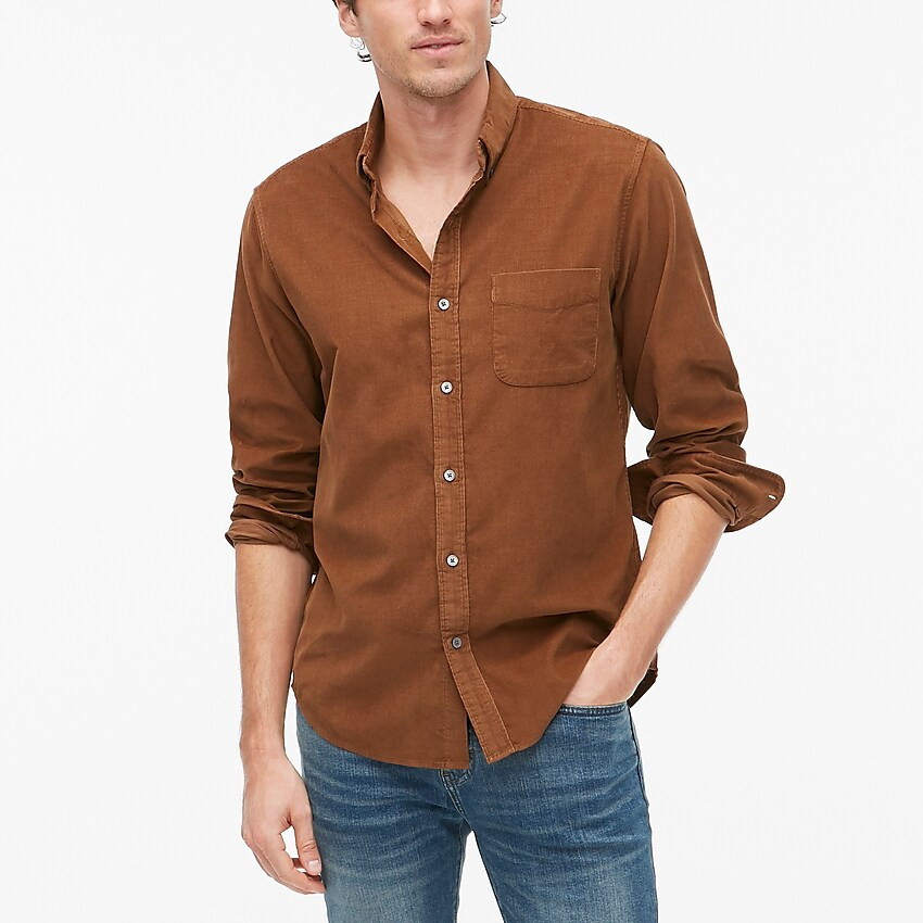 Solid slim corduroy shirt | J.Crew Factory
