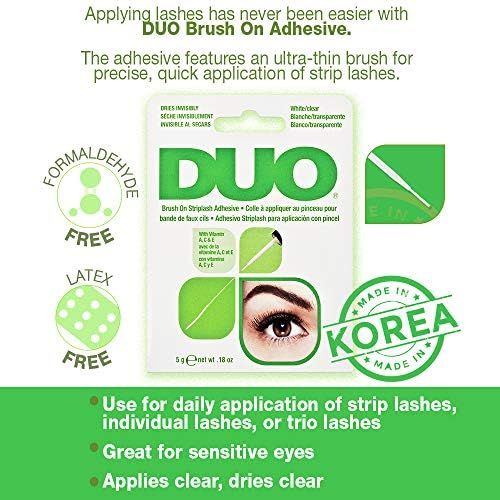 DUO Brush-On Lash Adhesive with Vitamins A, C & E, Clear, 0.18 oz, 1-Pack | Amazon (US)