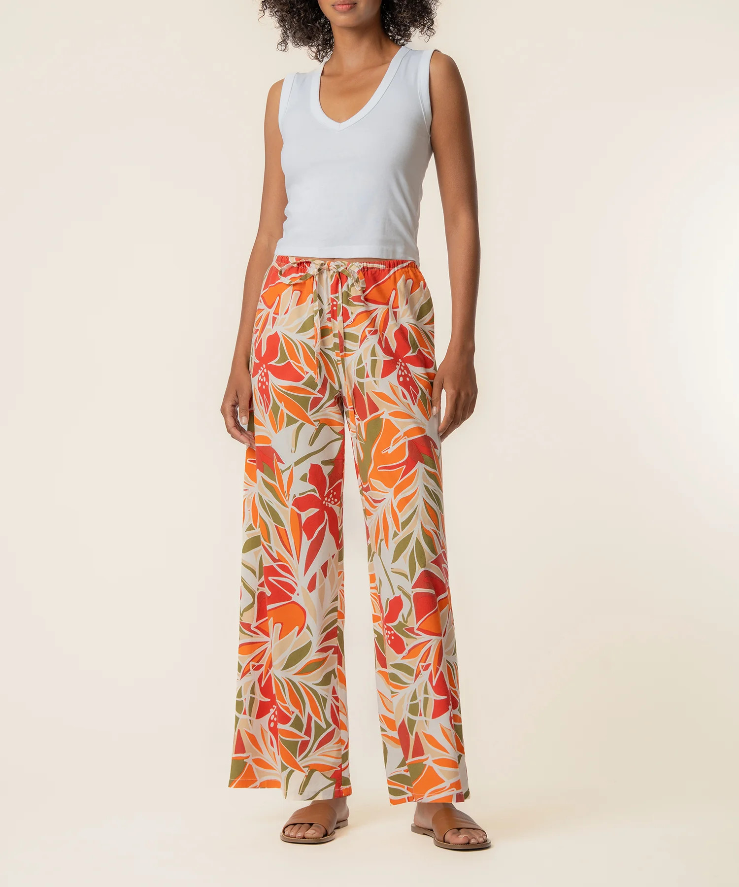 Meg Linen Wide leg Pant, Exclusive in Red Orange - Kut from the Kloth | Kut From Kloth