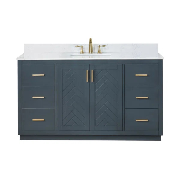 Hico 60" Free Standing Single Bathroom Vanity with Cultured Marble Top | Wayfair Professional