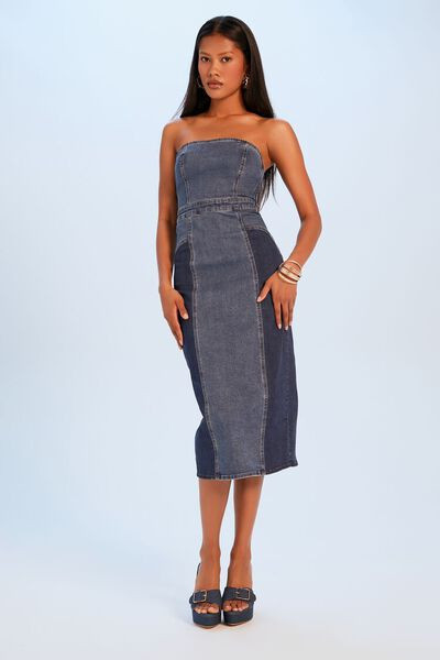 Strapless Denim Midi Dress | Forever 21 | Forever 21 (US)