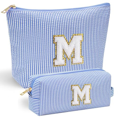 YOOLIFE Initial Makeup Bag | Makeup Bag | Travel Cosmetic Bag | Birthday Gifts for Girls | Teen G... | Amazon (US)