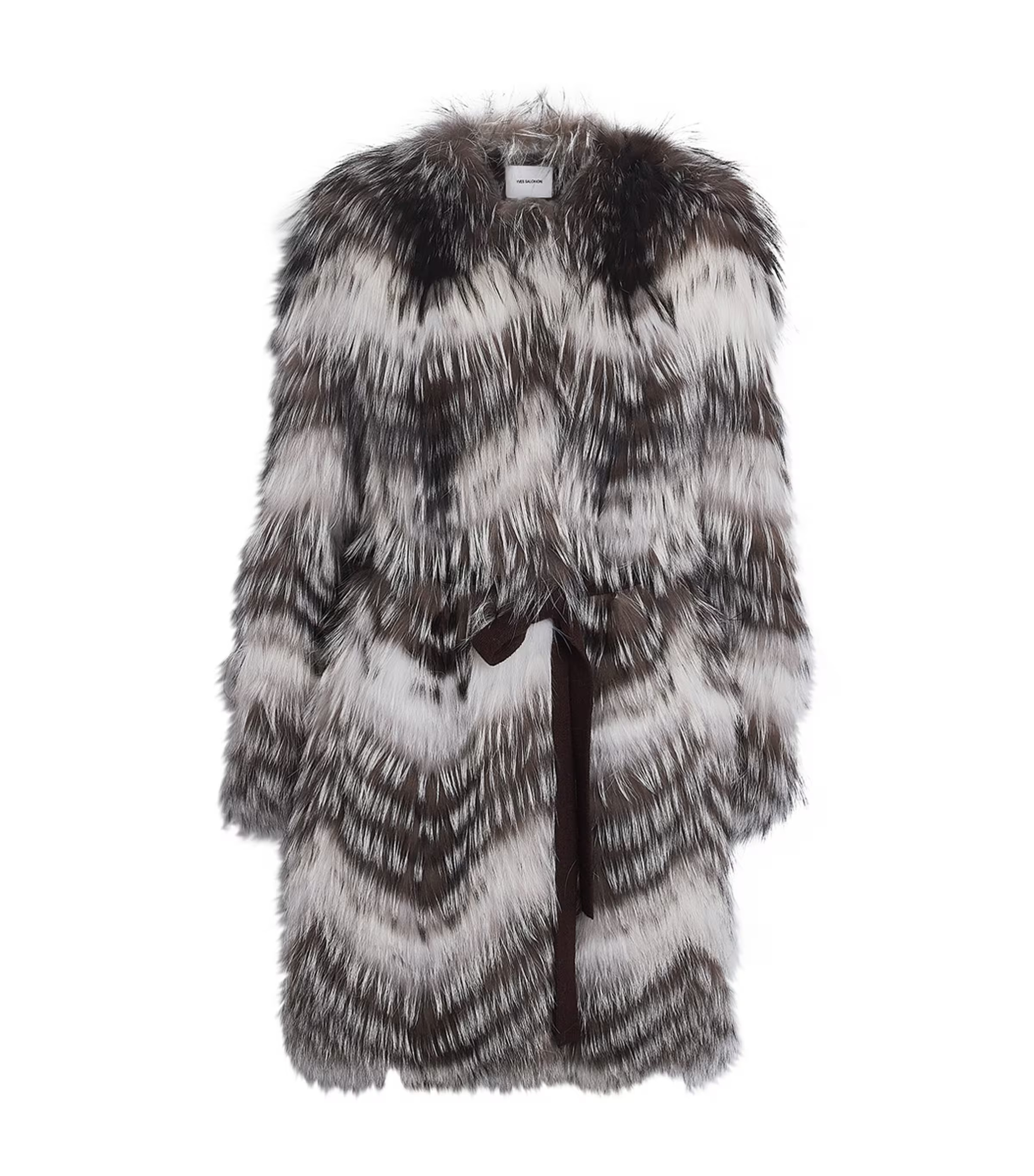 Yves Salomon Fox Fur-Wool Belted Coat | Harrods