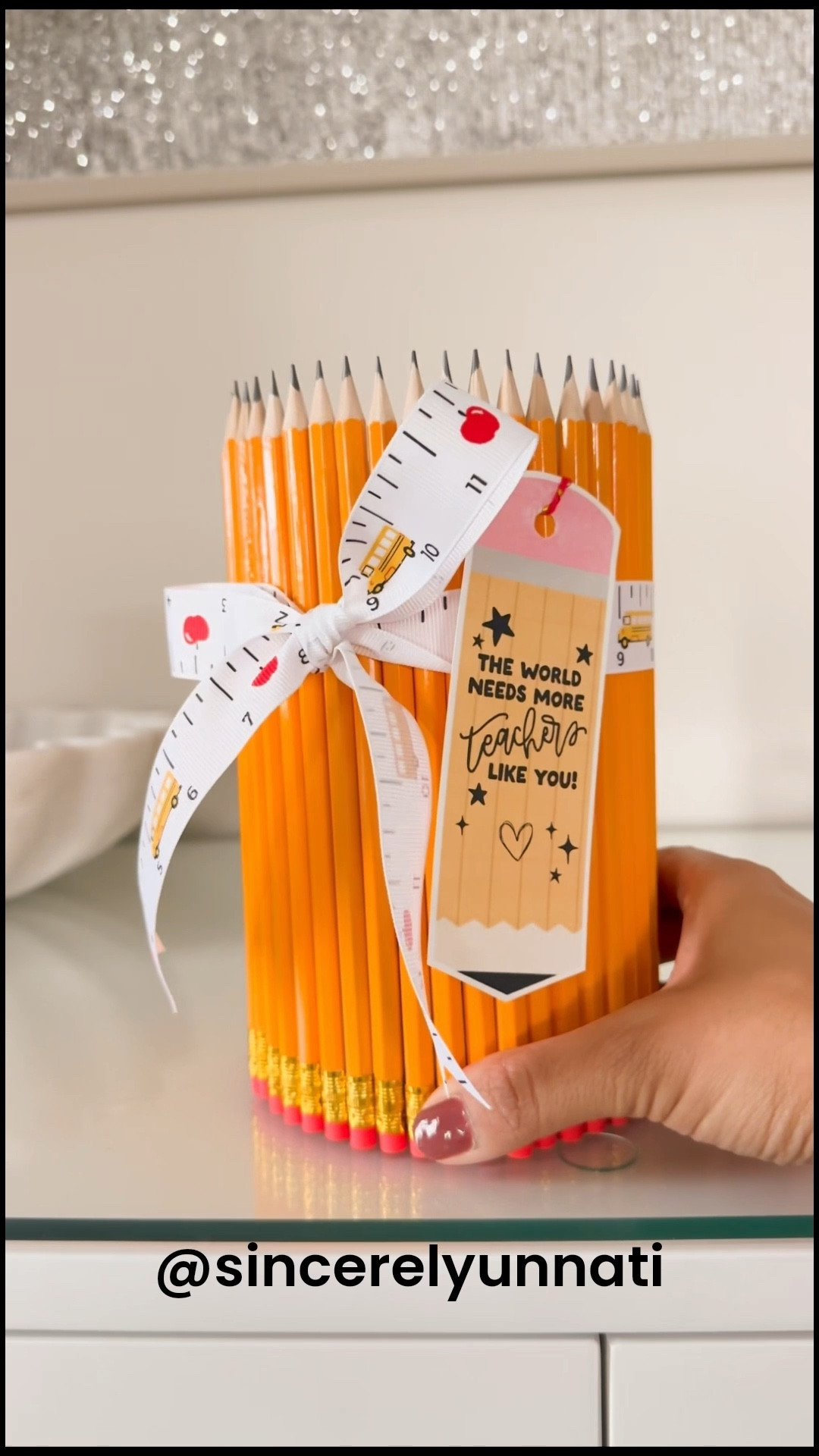 This DIY Pencil Vase is such a fun, thoughtful way to gift flowers for Teacher Appreciation Week or Graduations - and it’s super easy to make! Grab a vase, pencils, double-sided tape (or glue), and ribbon. Done!

Gift Tag by @the.lettervee — her digital membership gives you access to tons of printable designs, seasonal templates & crafty resources. 



Follow for more easy ideas and Tag a parent who’d love this!

#LTKFamily #LTKGiftGuide #LTKKids