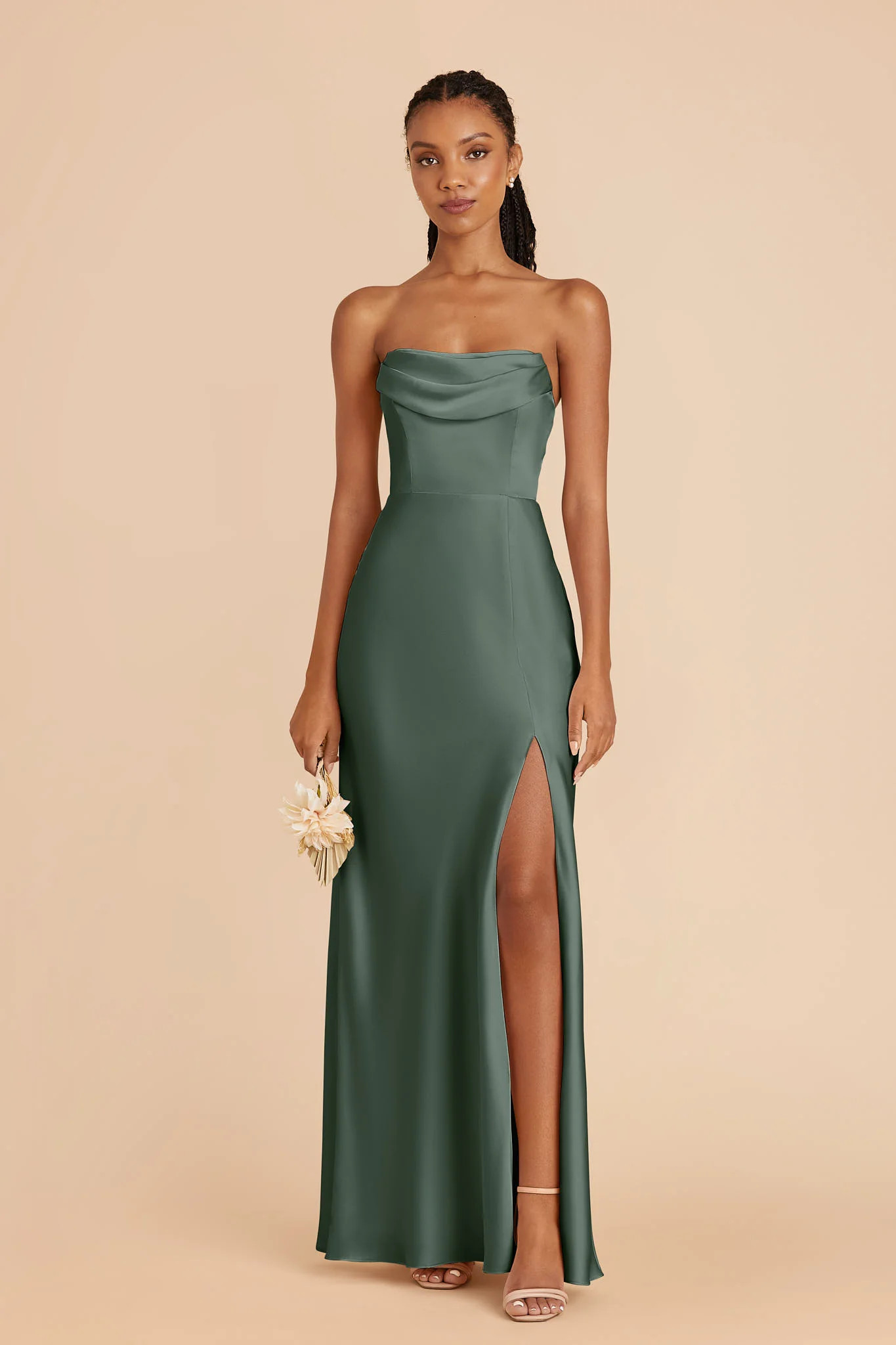 Mia Matte Satin Dress in Eucalyptus | Birdy Grey | Birdy Grey