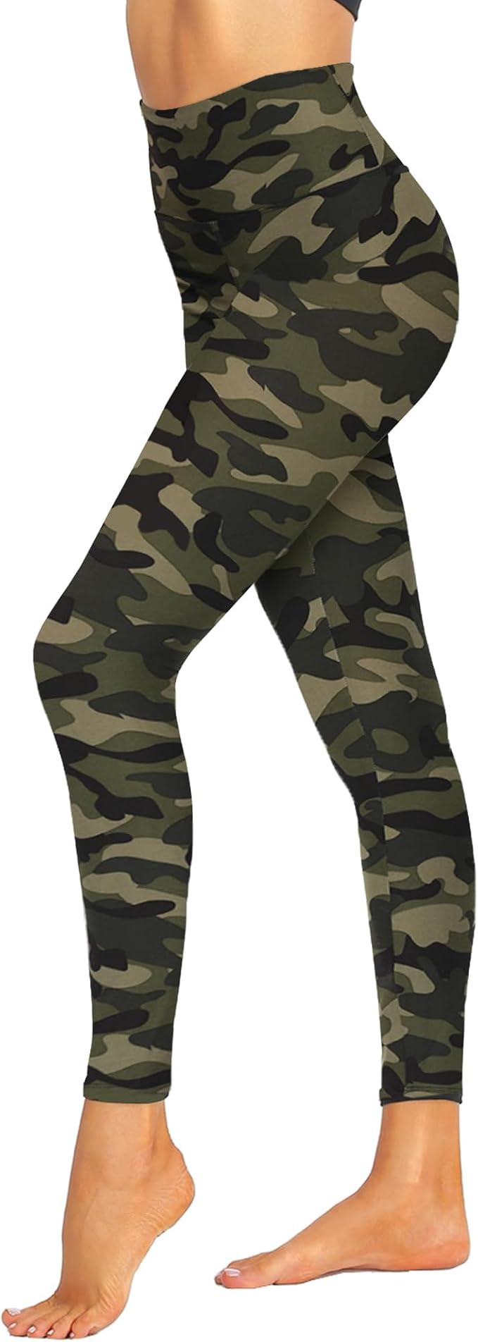 ZOOSIXX High Waisted Leggings for Women - Tummy Control Soft Opaque Printed Pants with Camo, Leop... | Amazon (US)