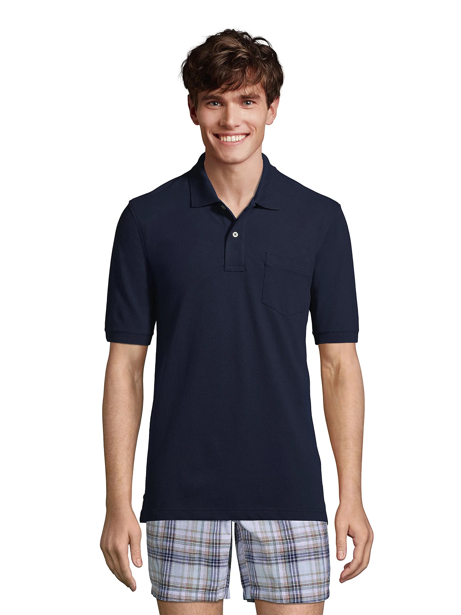 Lands' End Men's Short Sleeve Comfort-First Mesh Polo Shirt With Pocket | Walmart (US)