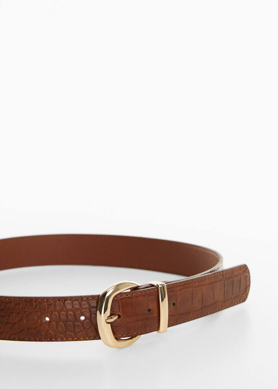 Crocodile-effect belt -  Women | Mango USA | MANGO (US)