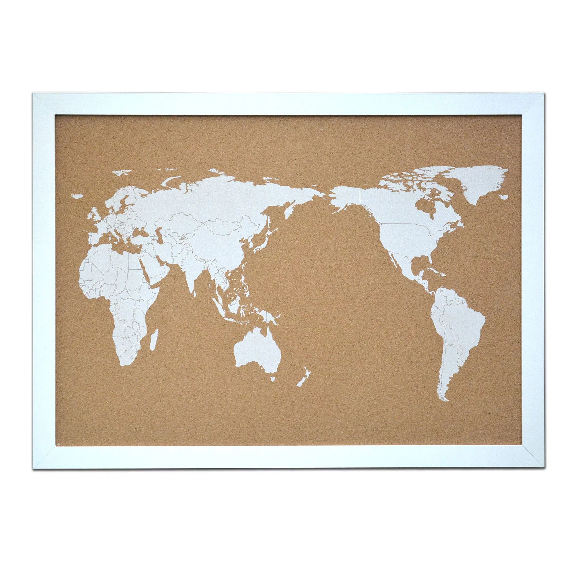 Pen + Gear Cork Bulletin Board with White World Map Printing, Size 17x23" | Walmart (US)