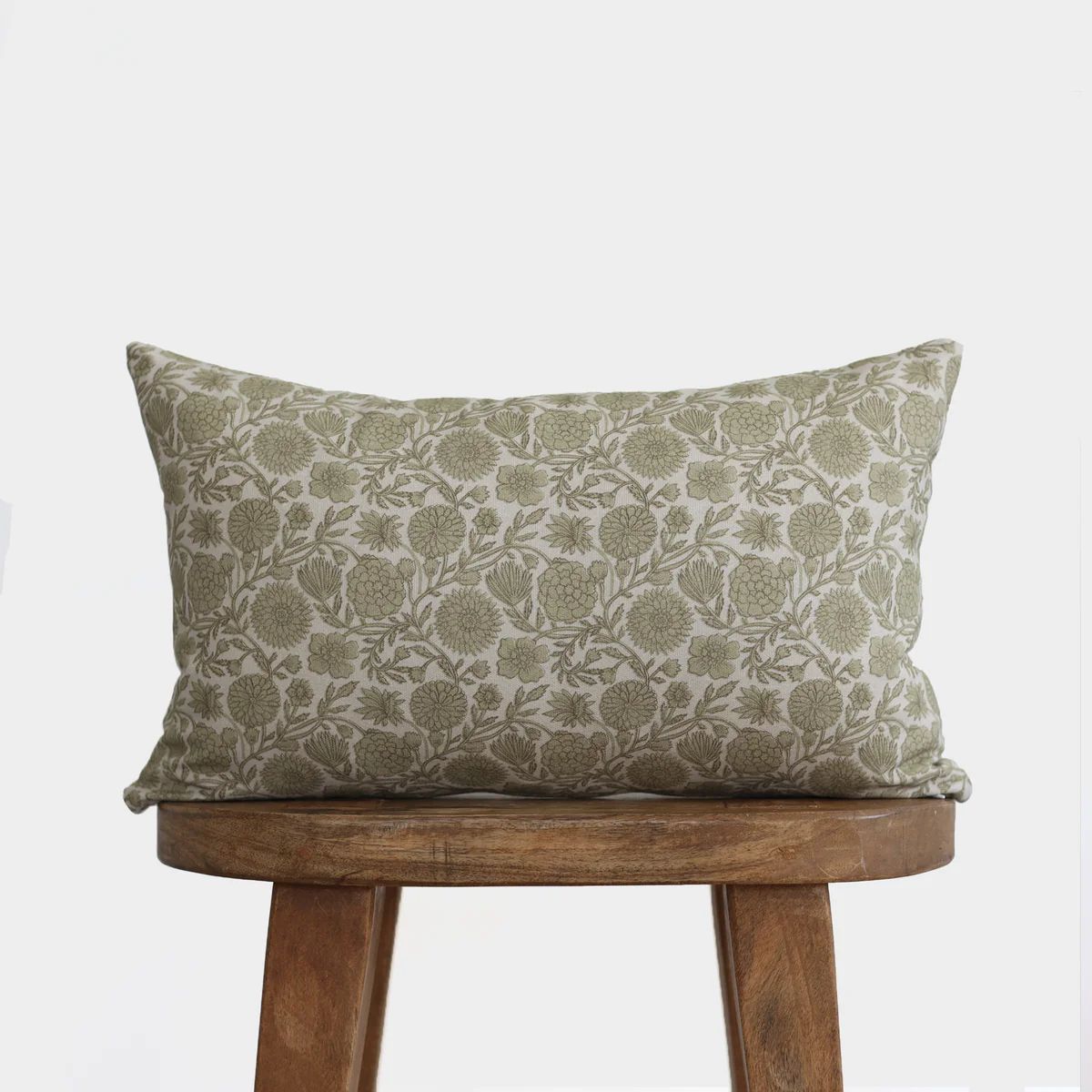 Gracie in Green - Lumbar Pillow Cover 12x20" | 12x40" | Woven Nook