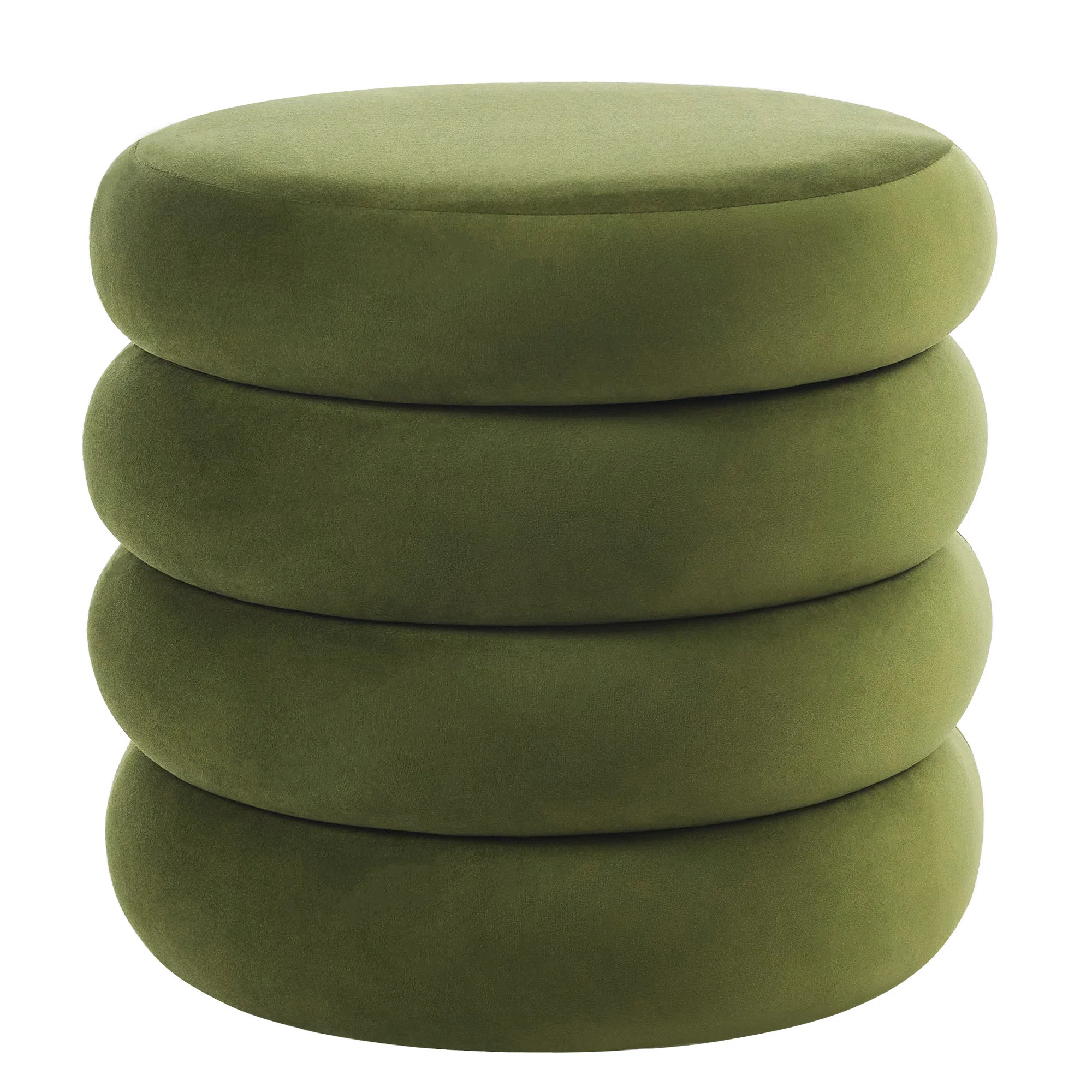 Leiani 20.1" Wide Boulce/Velvet/Linen Upholstered Round Storage Ottoman | Wayfair North America