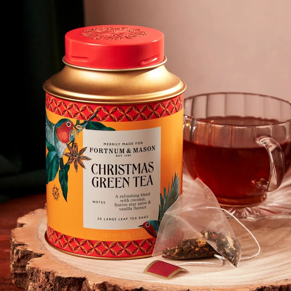 Christmas Green Tea, 20 Silky Tea Bags, 50g | Fortnum & Mason
